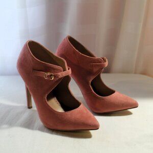 JG Faux Suede Mary Jane Heels, 6.5, Like New